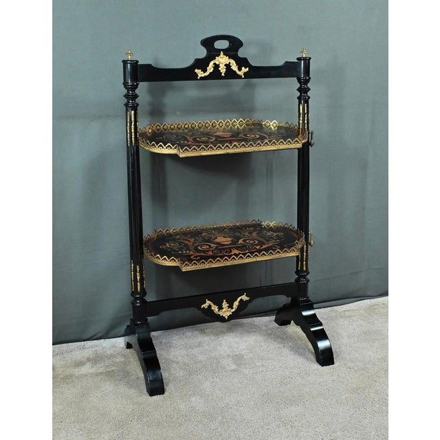Napoleon III Marquetry Serving Trolley, 19th Century For Sale - Image 3 of 18