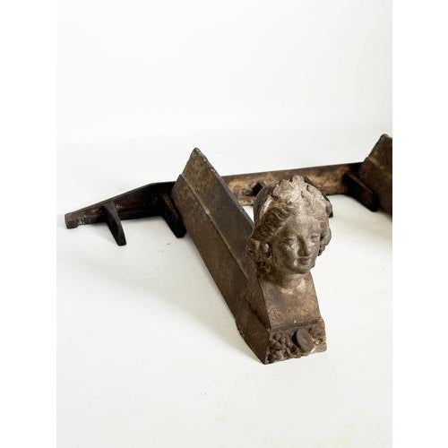 Andirons with Womens Heads, France, 1960s, Set of 3 For Sale - Image 4 of 10