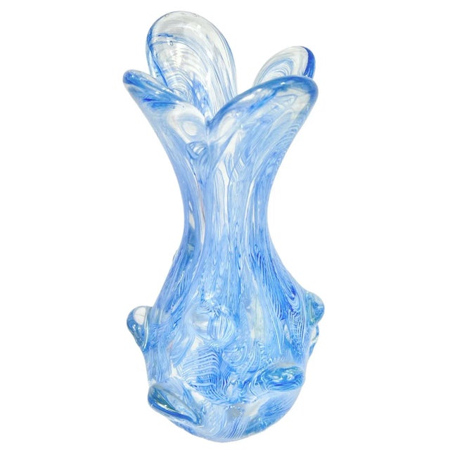1950s Murano Glass Baby Blue Vase For Sale - Image 9 of 9