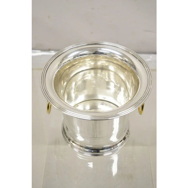 1980s The Franklin Mint 1986 Silver Plated Fluted Champagne Chiller Lion Ice Bucket For Sale - Image 5 of 12