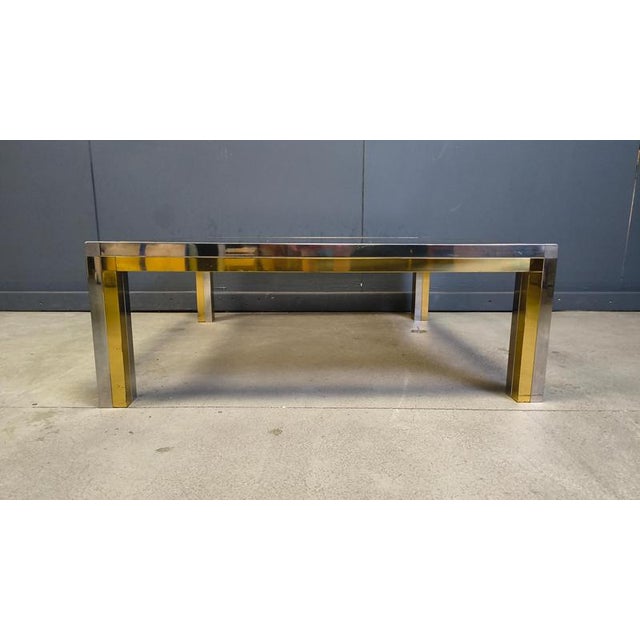 Vintage Chrome, Brass, and Glass Coffee Table, 1970s For Sale - Image 11 of 14