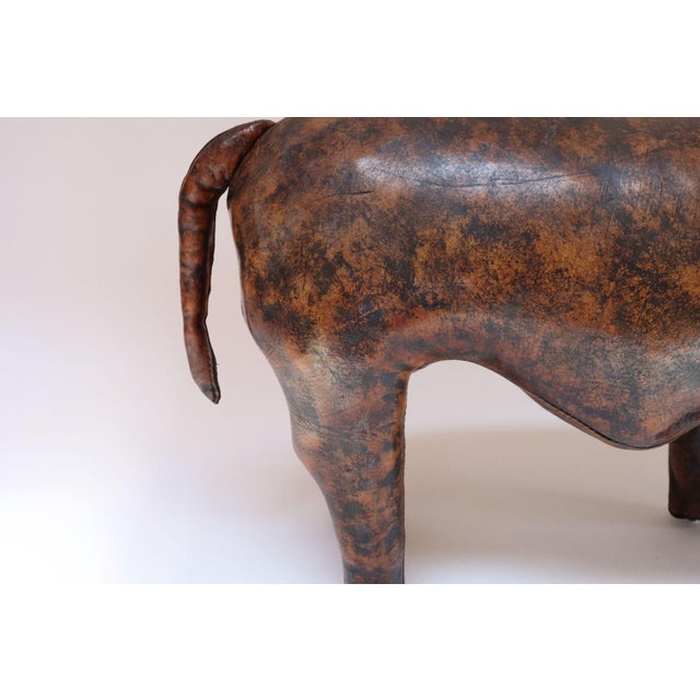 Vintage Leather Bulldog Footstool by Dimitri Omersa for Abercrombie and Fitch For Sale - Image 18 of 18