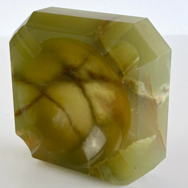 Mid-Century Modern Hexagonal Green Onyx Ashtray, Italy, 1960s For Sale In New York - Image 6 of 12