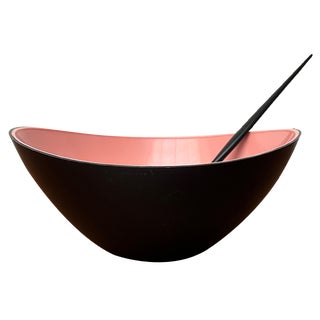 Mid-Century Space Age Salad Bowl and Fork from Emsa, 1960s, Set of 2 For Sale