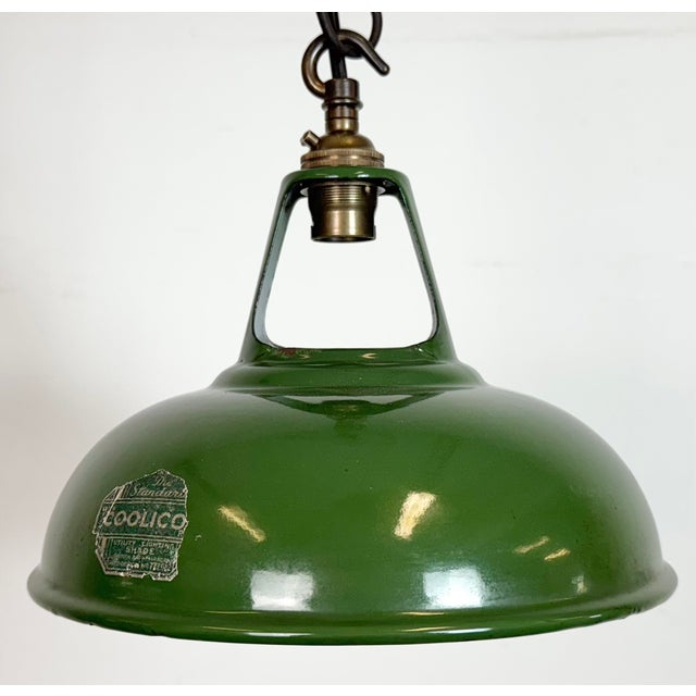 Metal Industrial Green Enamel Factory Pendant Lamp from Coolicon, 1950s For Sale - Image 7 of 18