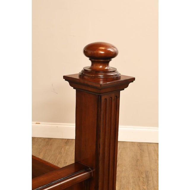 Baroque Style King Size Mahogany High Back Carved Bed Frame For Sale - Image 16 of 18