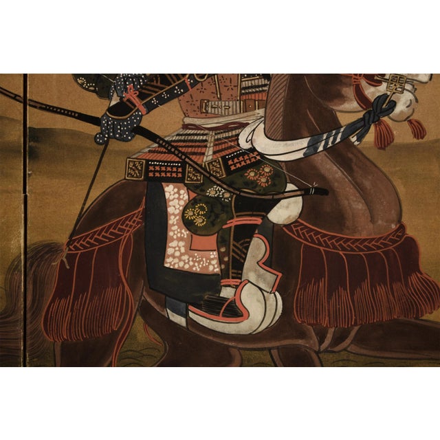 C. 1950-1960s Shōwa Era Japanese Byobu Screen "Samurai" For Sale In Dallas - Image 6 of 12