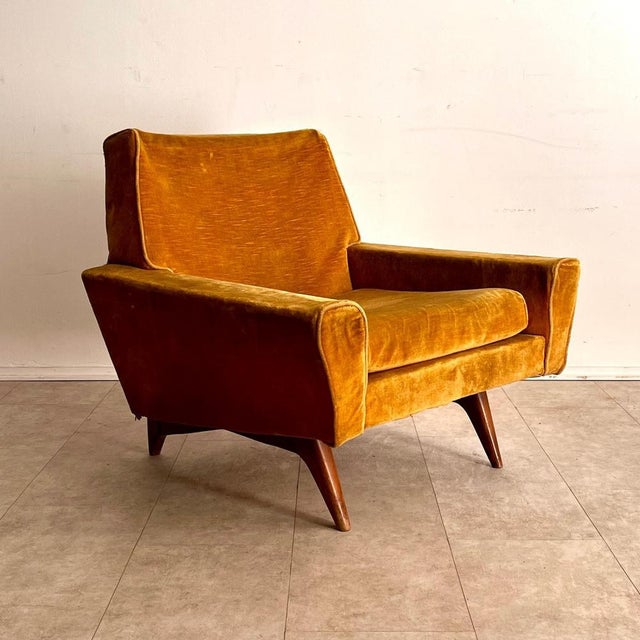 Italian Ochre Velvet Chairs, 1950s, Set of 2 For Sale - Image 17 of 17