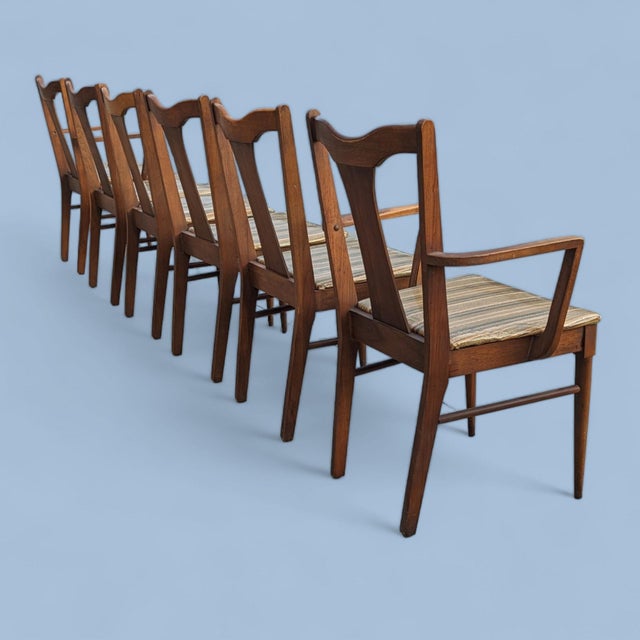 Garrison Furniture Walnut Dining Chairs, Set of Six, Mid-Century For Sale - Image 9 of 14