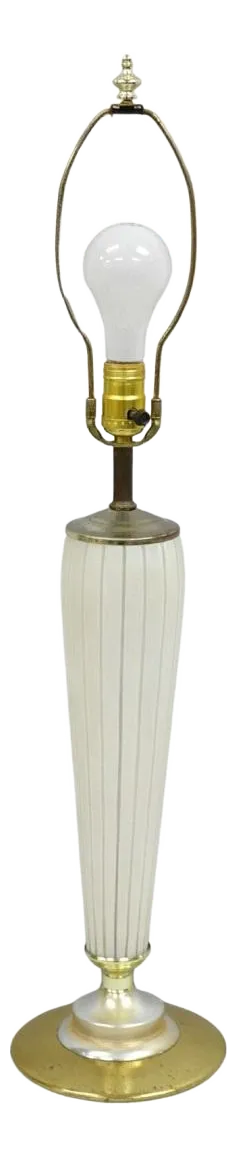 Mid 20th Century Vintage Italian Mid Century Modern Tapered Glass Art Deco Table Lamp