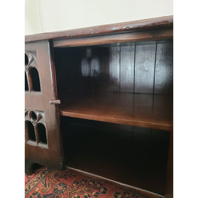 Vintage English Gothic Aumbry Cupboard For Sale - Image 13 of 17