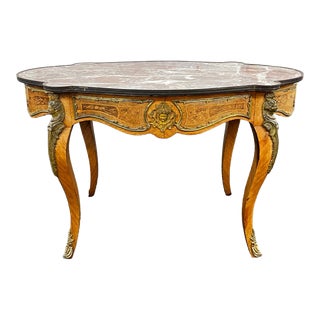 Louis XV Style Table With Marble Top For Sale