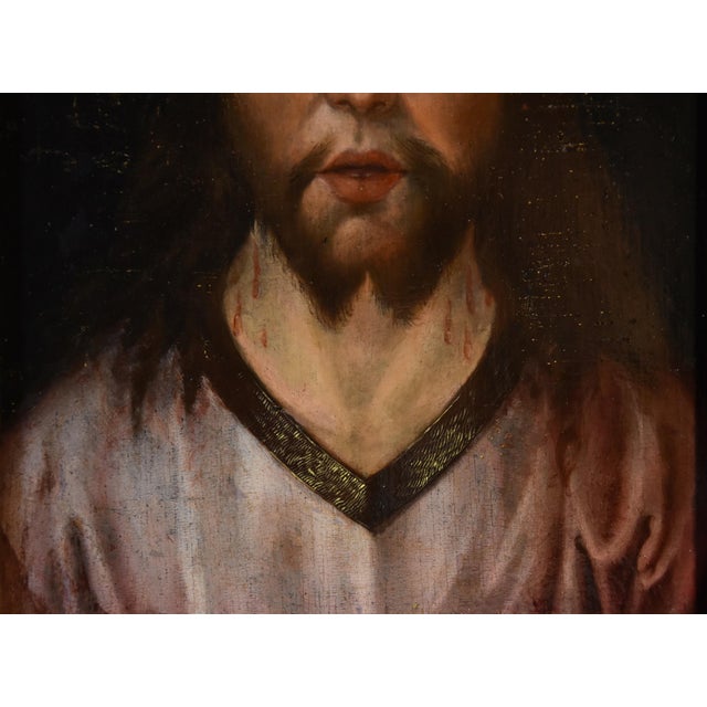 Circle of Quentin Metsys, Ecce Homo, 1550, Oil on Board, Framed For Sale - Image 8 of 14