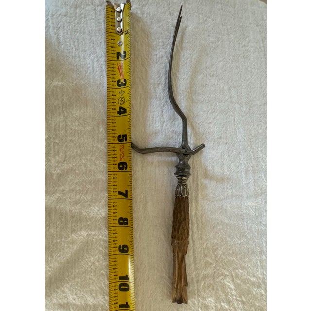 Antique English Antler Carving Fork With Hoof Handle For Sale - Image 12 of 12