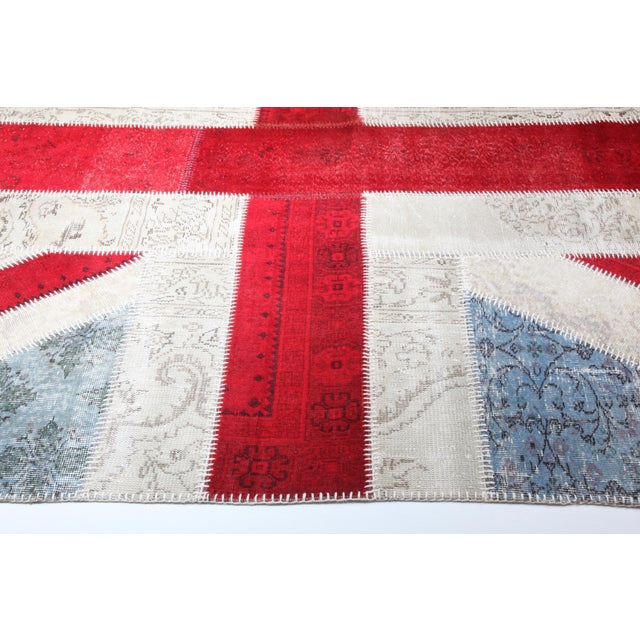 Mid 20th Century Contemporary Patchwork Rug With Bold Geometric Cross Design - 6' 6'' X 10' 2'' For Sale In Tampa - Image 6 of 12