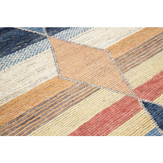 Modern Handmade Moroccan Style Wool Rug With Multicolor Designed For Sale - Image 9 of 9