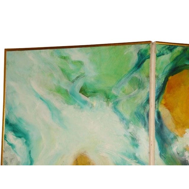 Mid 20th Century Abstract Screen Painting Waterfall by Lenn Kanenson For Sale - Image 11 of 13