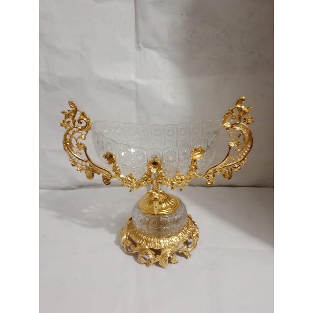 Rococo Luxury Gold-Plated Crystal & Ormolu Garniture Set of 3 For Sale - Image 3 of 4