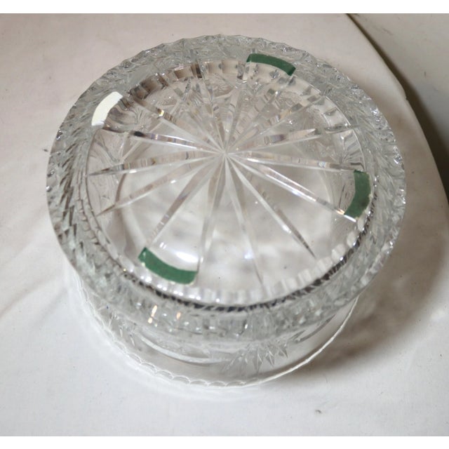 Large Vintage Handmade American Brilliant Cut Etched Crystal Centerpiece Bowl For Sale - Image 12 of 12