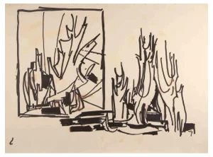 Reynold Arnould, Composition, 1970s, Drawing