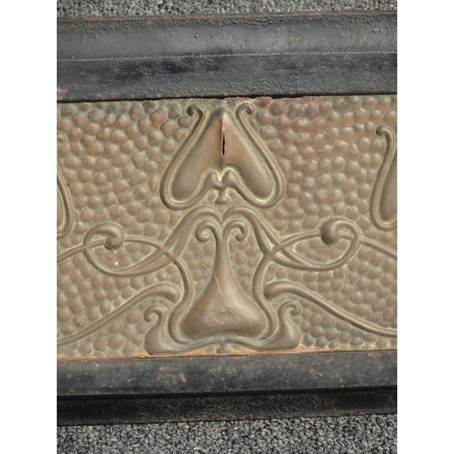 Vintage Art Nouveau Metal Fireplace Grill Grate ~ Black Wall Ceiling Vent For Sale - Image 9 of 13