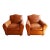Pair of Art Deco Moustache Leather Club Chairs For Sale