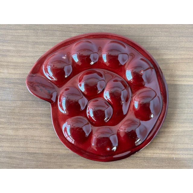 French Majolica Snail Appetizer Plate from St. Clement, 1970s For Sale - Image 9 of 11