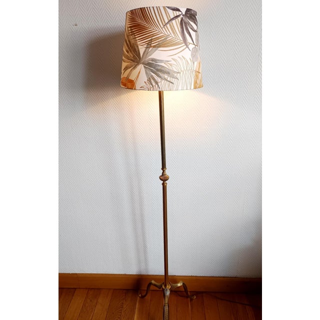 Louis XV Style Gilt Metal Floor Lamp, 1950s For Sale - Image 6 of 13