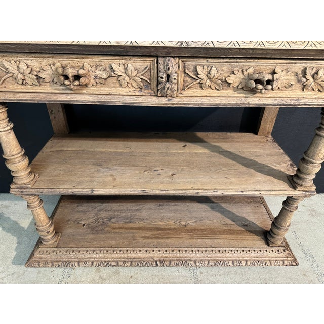19th Century French Carved Oak Buffet, 1860 For Sale - Image 10 of 17
