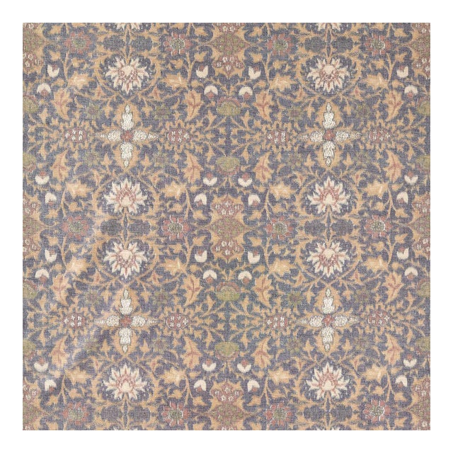 Morris & Co. Wilton Warp Print Fabric in Indigo - a sample For Sale