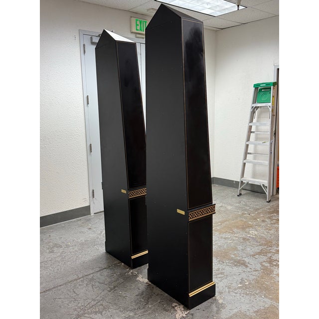 Late 20th Century Chelsea House Pagoda Top Bookshelves, Pair For Sale - Image 5 of 12