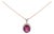 14K Rose Gold Vermeil Sterling Silver 1/5 Cttw Diamond Pink Quartz Oval Pendant Necklace For Sale