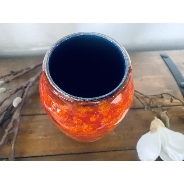 Vintage Fat Lava Vase in Orange from Scheurich, 1970s For Sale - Image 12 of 14