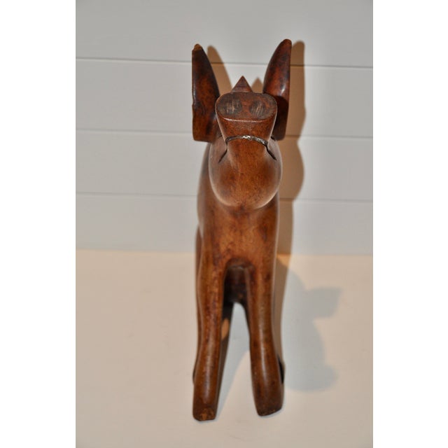 Large Antique Hand Carved Flok Art Wooden Pig Sculpture For Sale In New York - Image 6 of 9