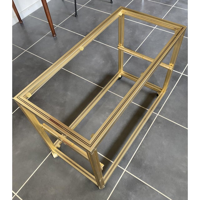 Vintage Storage Unit in Gold-Plated Metal and Glass by Pierre Vandel, 1970s For Sale - Image 6 of 16