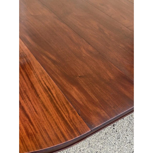 Antique English Regency Round Mahogany Extension Dining Banquet Table W 6 Leaves For Sale - Image 15 of 18