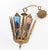 1960s Spanish Gothic Brass 3-Light Lantern With Multi-Color Stained Cathedral Glass For Sale - Image 4 of 12