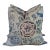 Thibaut Cleo Pillows in Plum & Blue With Schumacher Glazed Linen Backs For Sale