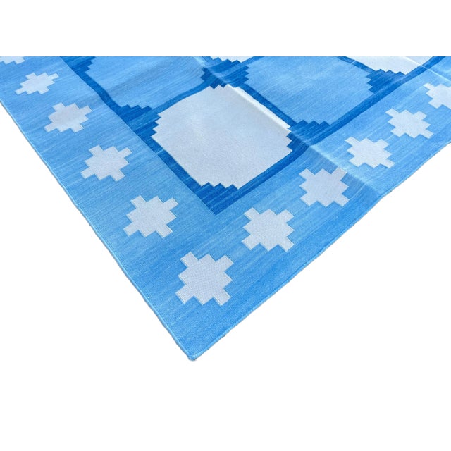 Not Yet Made - Made To Order Handmade Cotton Area Rug Vegetable Dyed Sky Blue and White Vista Rug-12'x15' For Sale - Image 5 of 11