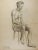 Pencil and charcoal line drawing figure study by Charles Berkeley Normann (1903-1985) Texas. Signed lower left corner, age...