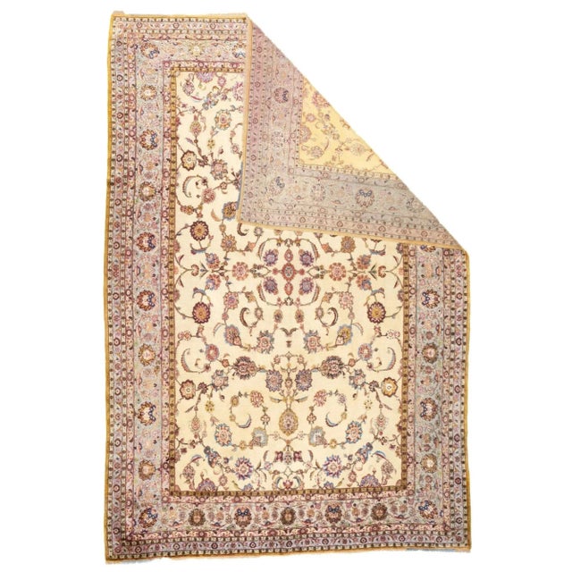 Late 19th Century Antique Souf Kashan Rug 8' x 11'8'' For Sale - Image 5 of 12