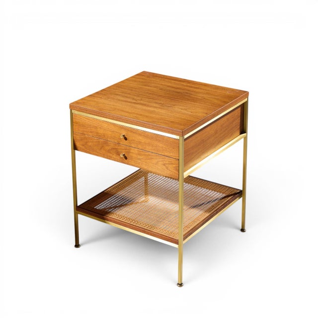 Paul McCobb Model 8714 Mid Century Mahogany, Brass and Cane Nightstands - Pair For Sale - Image 12 of 13