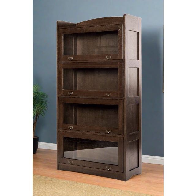 Mission Quarter Sawn Oak 4 Stack Barrister Bookcase - Micheal Cherry For Sale - Image 15 of 15