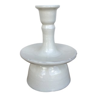 Creamy White Ceramic Candle Holder For Sale