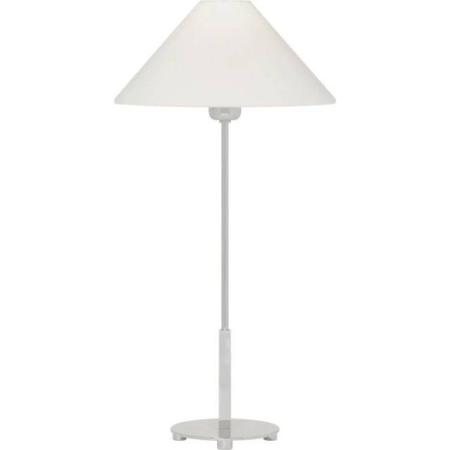 Modern J. Randall Powers by Visual Comfort Signature Hackney Table Lamp in Polished Nickel with Linen Shade For Sale - Image 3 of 3