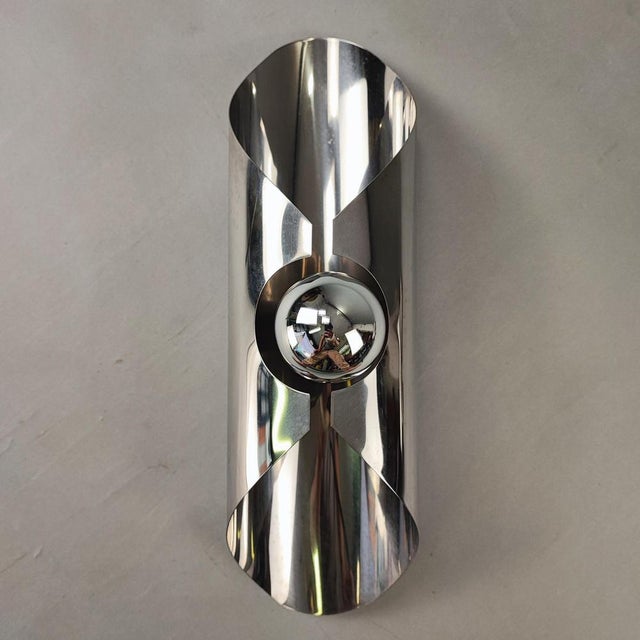 Space Age Chrome Wall Lights, 1960s, Set of 2 For Sale - Image 4 of 15