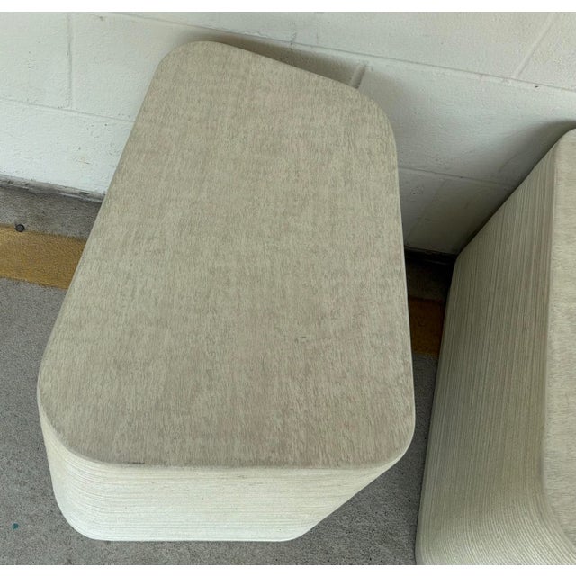 Contemporary Organic Modern Indoor/Outdoor Concrete and Sand Cocktail Tables Set of 2 For Sale - Image 3 of 6