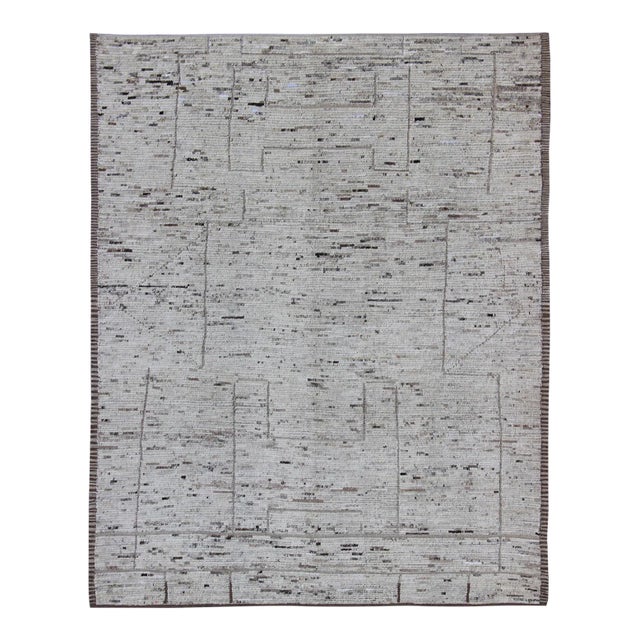 Keivan Woven Arts Minimalist Modern Design Rug in Neutral Tones 9'11 X 11'11 For Sale