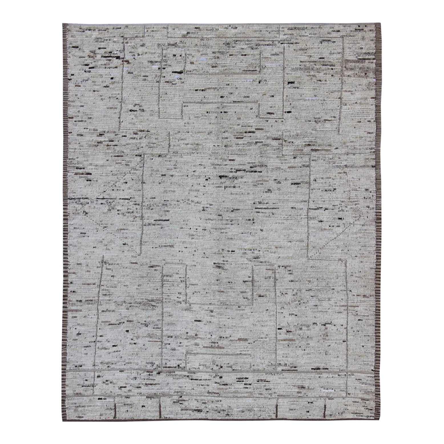 Keivan Woven Arts Modern Design Rug in White & Neutral Tones With ...