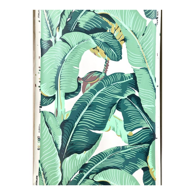 Vintage Martinique Banana Leaf Wallpaper by Cw Stockwell For Sale